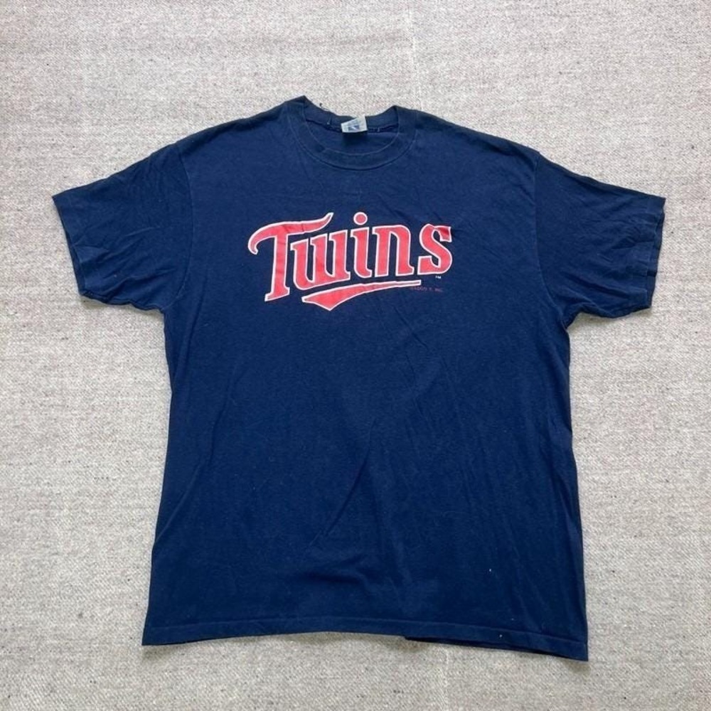 Vintage Minnesota Twins Shirt Mens XL Blue 1990s MLB Logo 7